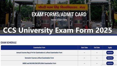 www.ccsuniversity.ac.in|ccs university exam form.
